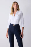 ONE UP - Calça Tóquio Navy Fivela Gold Cristal Marinho