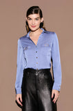 ONE UP - Camisa Cetim Blue C/ Gold Azul