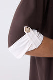 ONE UP - Camisa Chemise Brown C/ OFF Marrom