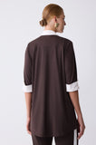 ONE UP - Camisa Chemise Brown C/ OFF Marrom