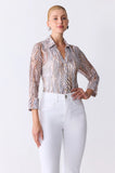 ONE UP - Camisa Heloisa Bege Estampado