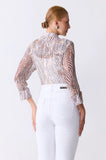 ONE UP - Camisa Heloisa Bege Estampado