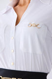 ONE UP - Camisa White Aplique Gold Almond Branco