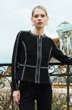 ONE UP - Casaco Paris Black Pespontos White Preto