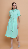 Borda Barroca - Vestido Chemise Melbourne Verde Menta