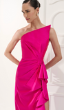 FATIMA SCOFIELD - Vestido Midi Tubo Corpo Saia Pregas Pink