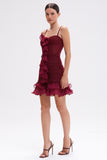 PATBO - Vestido Curto Vermelho Escuro