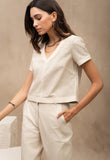 MADRE REINA - Blusa Sophie Perfuro Mr Couro OFF White