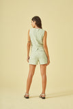 CORI - Short Alfaiataria Em Malha Rustica Menta