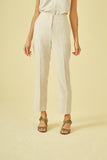 CORI - Calca Capri Em Jacquard Linen Off White