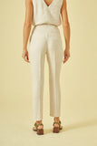 CORI - Calca Capri Em Jacquard Linen Off White