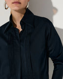 LAFORT - Camisa Mini Pregas Luna Azul Profundo