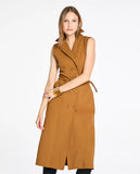 LAFORT - Vestido Midi Winona Marrom Camurca