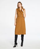 LAFORT - Vestido Midi Winona Marrom Camurca
