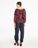 LAFORT - Blusa Babados Josephine Marrom Chelsea