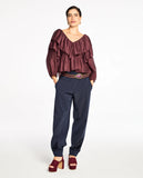 LAFORT - Blusa Babados Josephine Marrom Chelsea