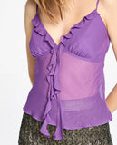 LAFORT - Top Babados Cherie Roxo Manhattan