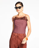 LAFORT - Top C/ Plumas Jolie Marrom Chelsea