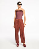 LAFORT - Top C/ Plumas Jolie Marrom Chelsea