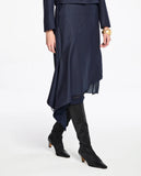 LAFORT - Saia Assimetrica Lorenza Xadrez Azul Profundo