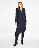 LAFORT - Saia Assimetrica Lorenza Xadrez Azul Profundo