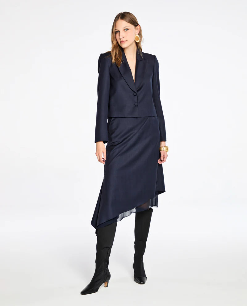 LAFORT - Blazer Botões Lorenza Xadrez Azul Profundo