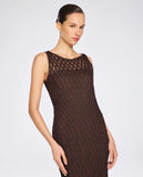 LAFORT - Vestido Bordado Layla Marrom Noir - Verão 27