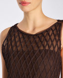 LAFORT - Vestido Bordado Layla Marrom Noir - Verão 27