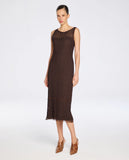 LAFORT - Vestido Bordado Layla Marrom Noir - Verão 27