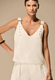 CAOS - Blusa Alça C/ Fivelas OFF White