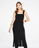 LAFORT - Vestido Midi Victoria Preto - Verão 27