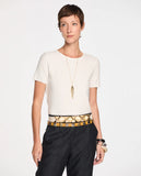 LAFORT - Blusa Manga Curta Jaque OFF White
