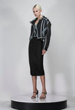 CAOS - Vestido Midi Tule C/ Vies Jeans Preto