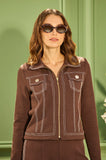 ONE UP - Jaqueta Paris Dark Brown C/ Pespontos - Verão 27