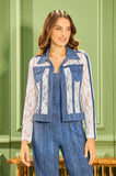 ONE UP - Jaqueta Renda OFF C/ New Jeans Denin - Verão 27