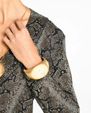 LAFORT - Blusa Decote V Rebeca Cobra Preto Estampado
