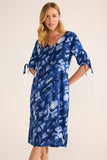 STROKE - Vestido MG 3/4 Estampa Blurred Flowers