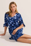 STROKE - Vestido MG 3/4 Estampa Blurred Flowers