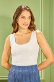 ONE UP - Top Renda OFF White - Verão 27