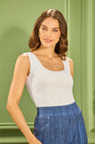 ONE UP - Top Renda OFF White - Verão 27
