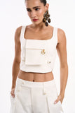 KOHDE - Top Corselet Utilitario Compact OFF White - Verão 27