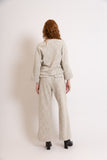 BORDA BARROCA - Calça Pantalona Marmoreo Off White