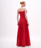 ARTE SACRA - Vestido Longo Pinça Longo Shantung Silk Red Pepper