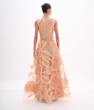 ARTE SACRA - Vestido Longo Flores Tule + Crinol Shell