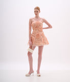 ARTE SACRA - Vestido Curto Flores Tule + Crinol Shell