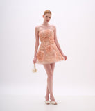 ARTE SACRA - Vestido Curto Flores Tule + Crinol Shell