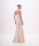 ARTE SACRA - Vestido Longo Tomara Que Caia Frente Bordado Zibeline Silk Areia