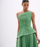 ARTE SACRA - Vestido Tomara Que Caia Longo Bordado Zibeline Glow Energy Green