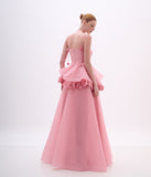 ARTE SACRA - Vestido Longo Flores Organza + Crepe Vermont Rose Skin