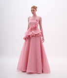 ARTE SACRA - Vestido Longo Flores Organza + Crepe Vermont Rose Skin